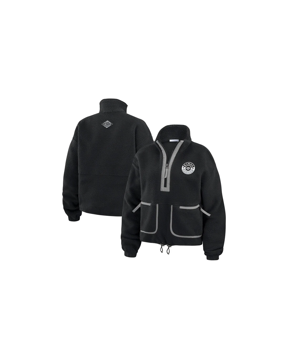 Women's Black Los Angeles Kings Polar Fleece Half-Zip Jacket