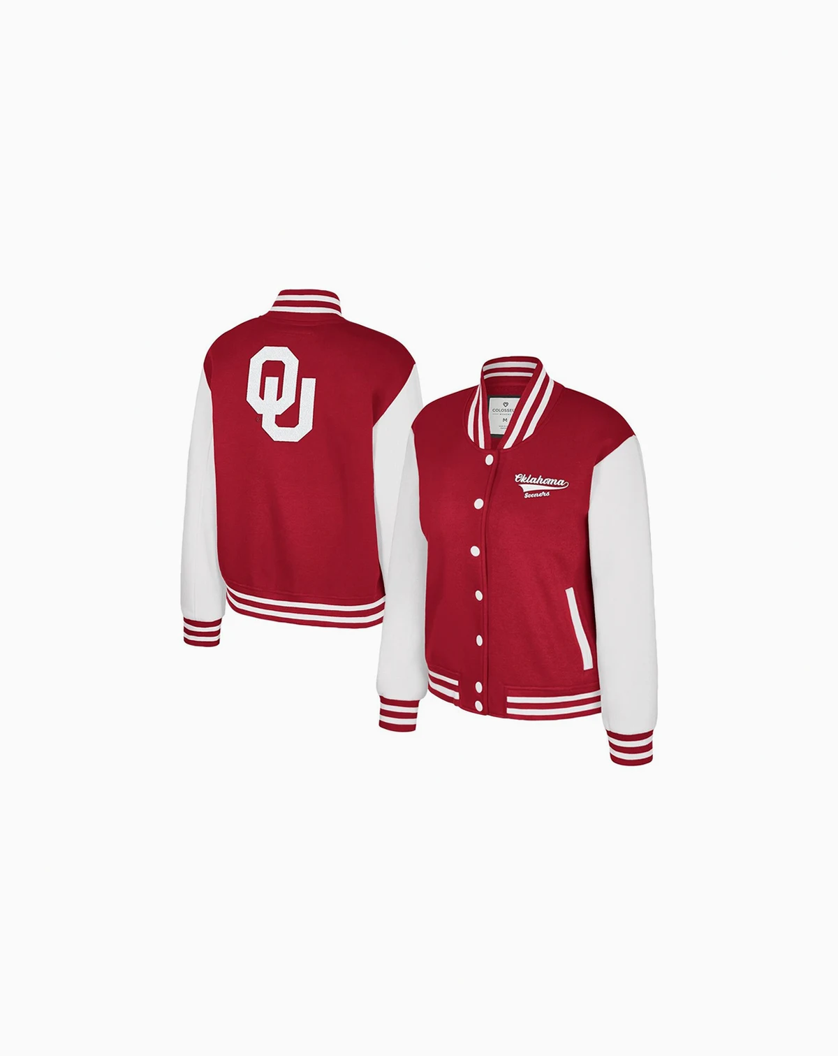 Women's Crimson Oklahoma Sooners French Baguette Full Snap Fleece Jacket
