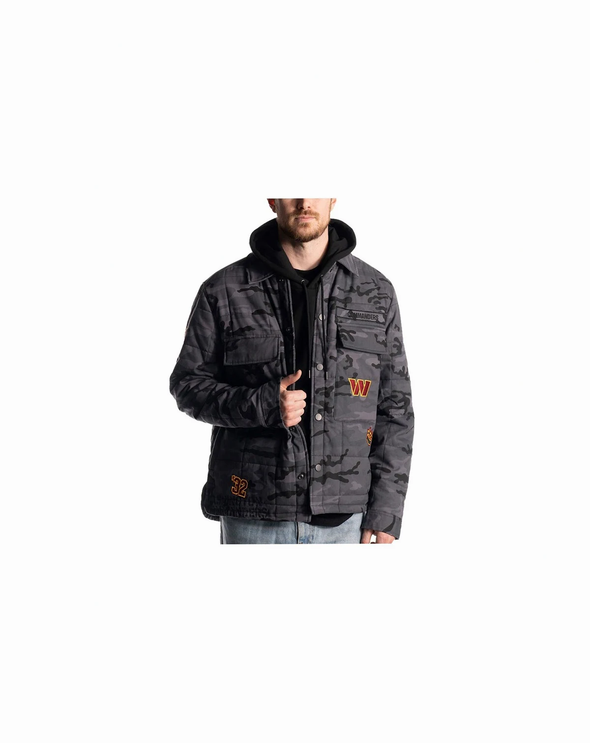 Men's and Women's Black Washington Commanders Utility Full-Snap Jacket