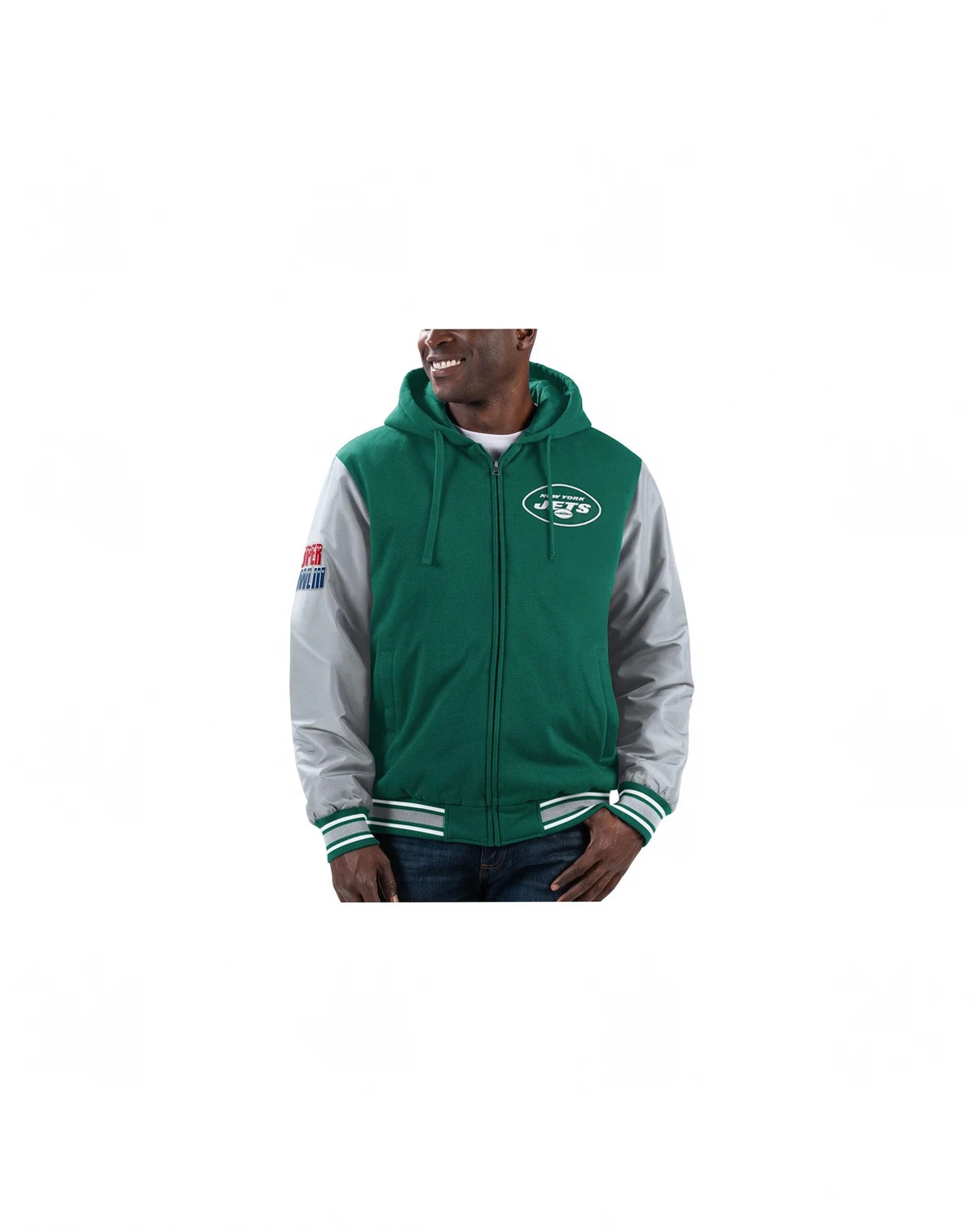 Men's Green, Gray New York Jets Player Option Full-Zip Hoodie Jacket