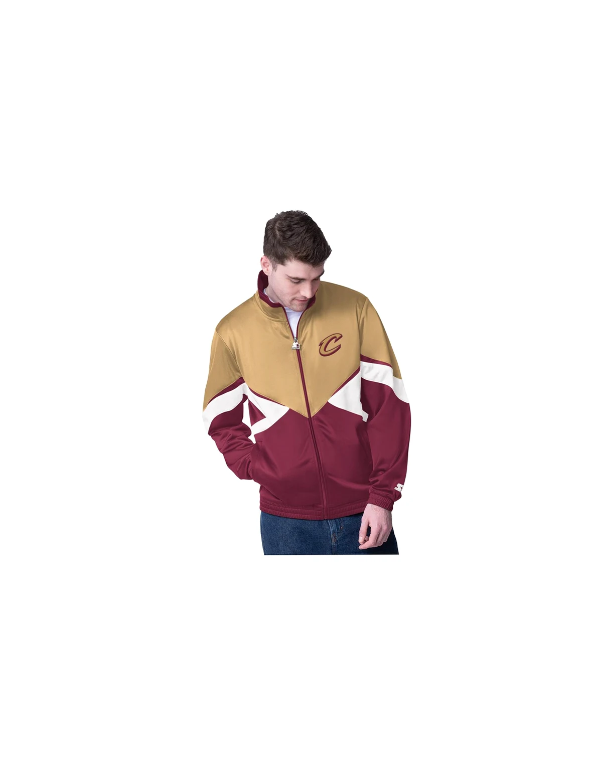 Men's Wine Cleveland Cavaliers Rush Applique Full-Zip Track Jacket