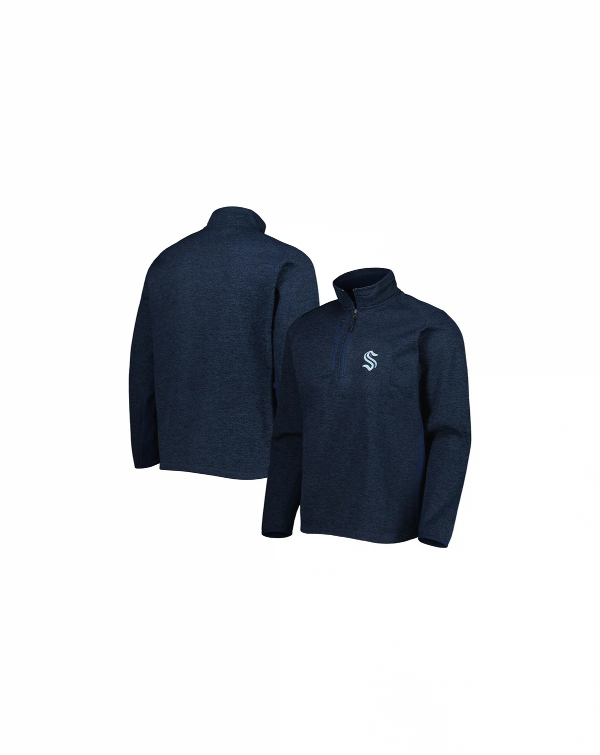 Men's Heathered Deep Sea Blue Seattle Kraken Course Quarter-Zip Jacket