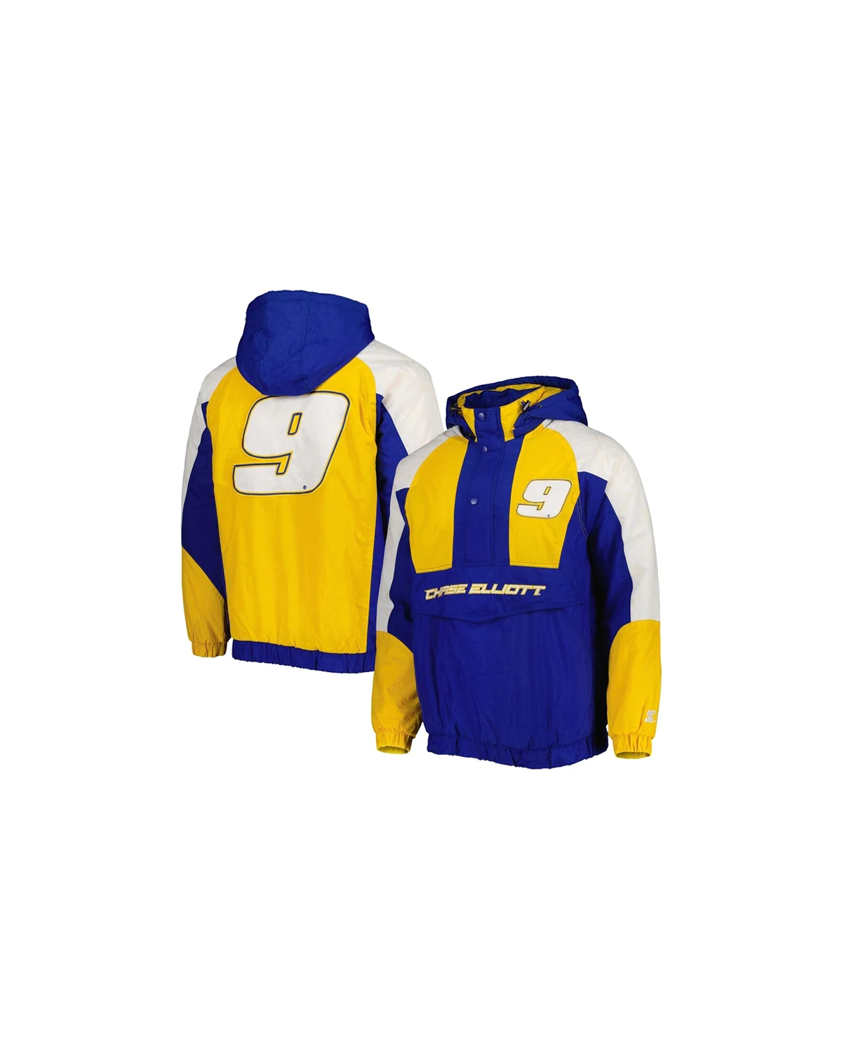 Men's Royal, Yellow Chase Elliott The Body Check Half-Snap Pullover Jacket