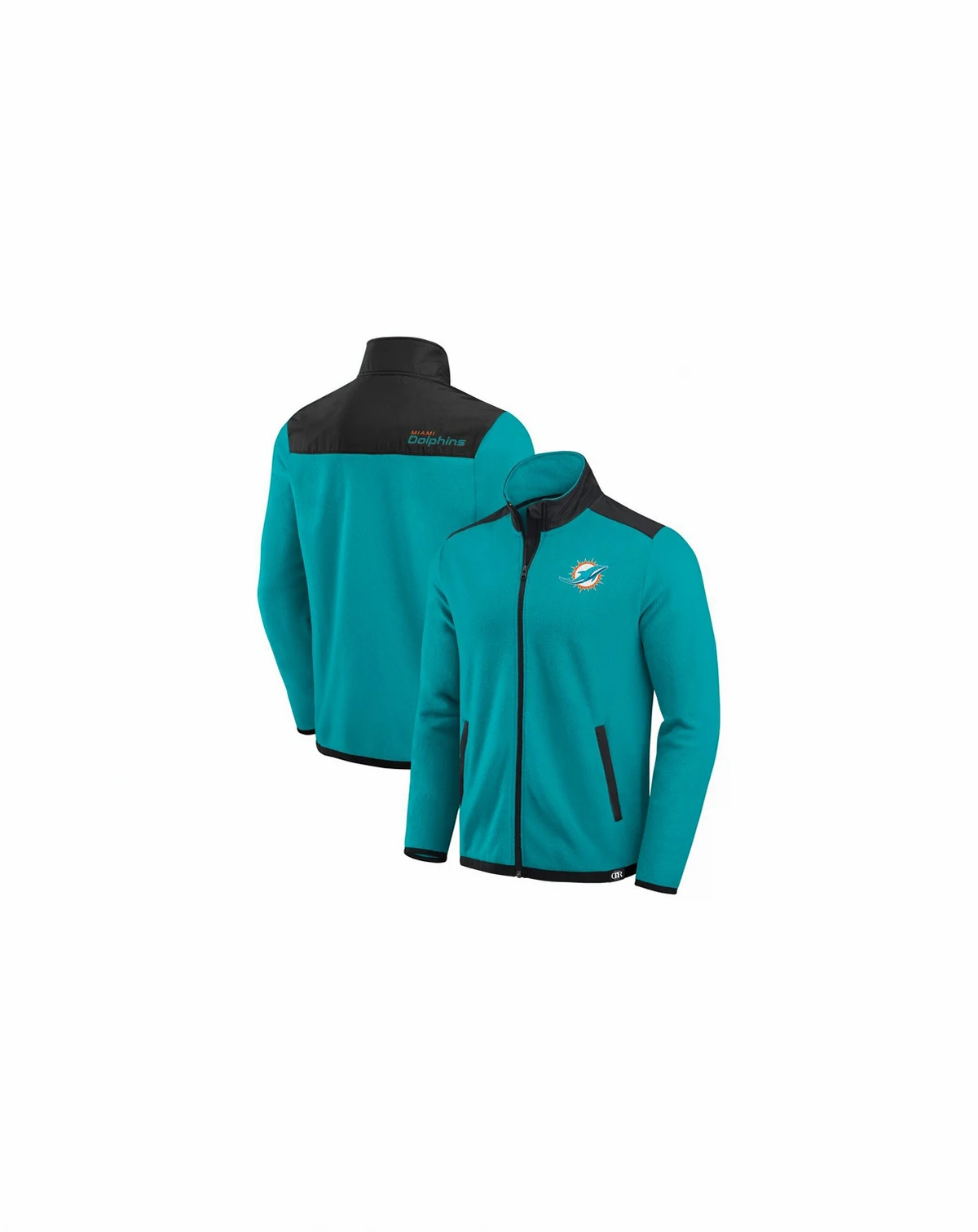 Men's Aqua Miami Dolphins Color Block Polar Fleece Full-Zip Jacket
