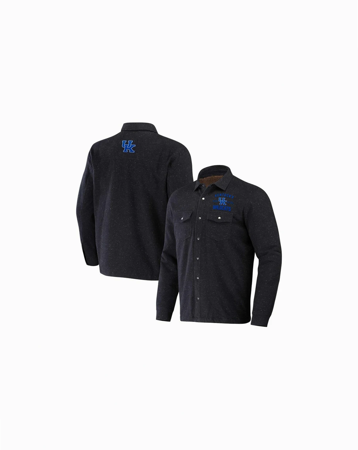 Men's Darius Rucker Collection by Heather Charcoal Kentucky Wildcats Sherpa-Lined Full-Snap Shacket