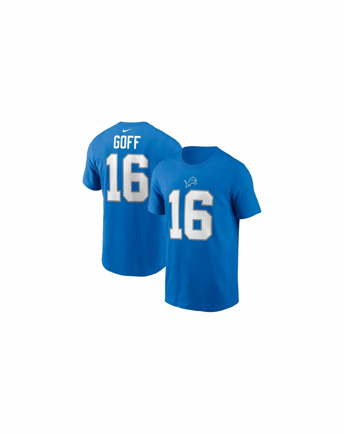 Men's Jared Goff Blue Detroit Lions Name Number T-Shirt