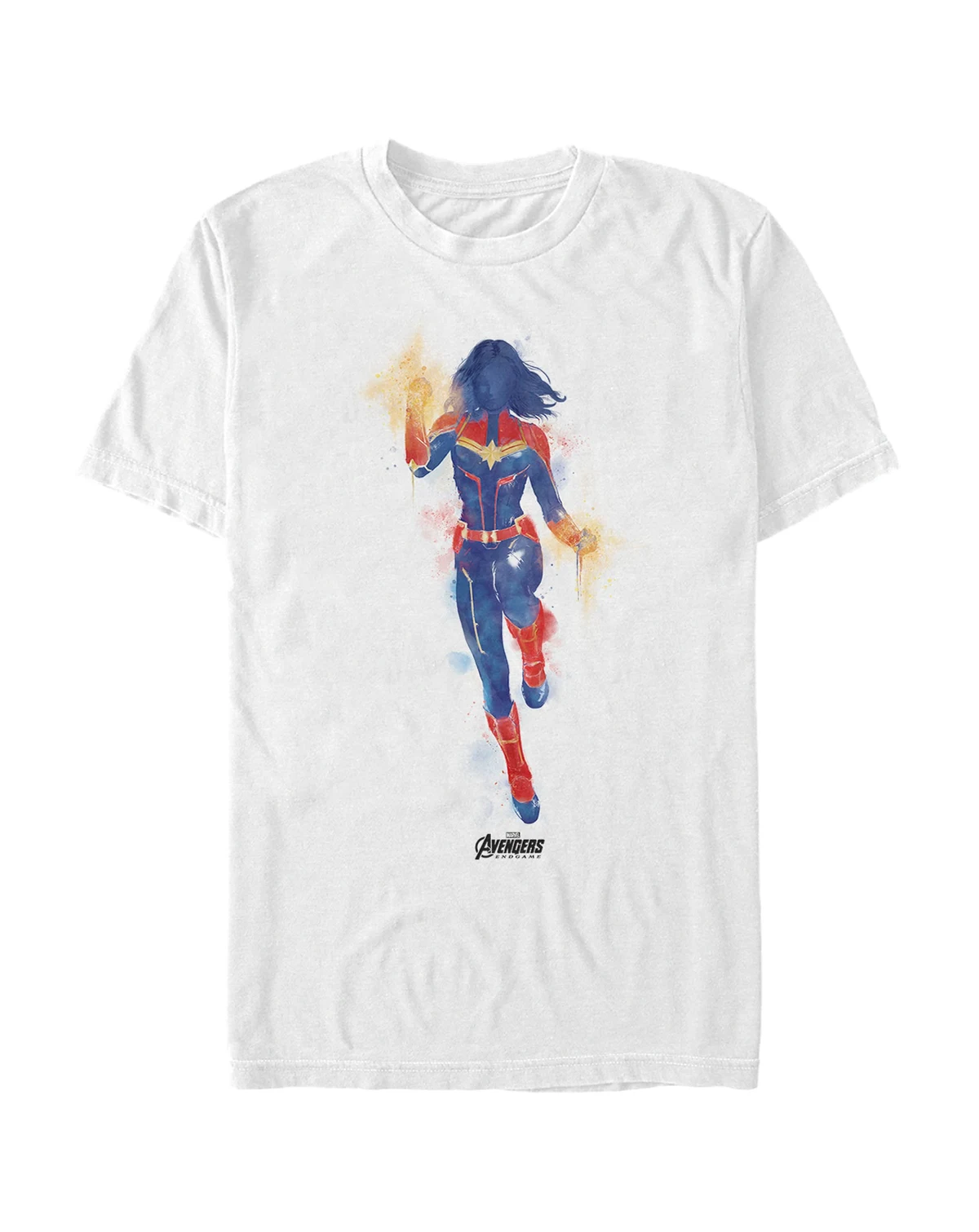 Marvel Men's Captain Marvel Watercolor Short Sleeve T-Shirt
