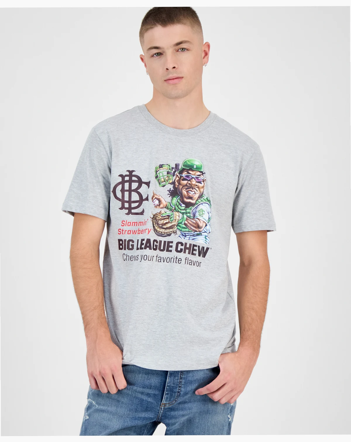 Men's Big League Chew Slammin Strawberry Graphic Short-Sleeve T-Shirt