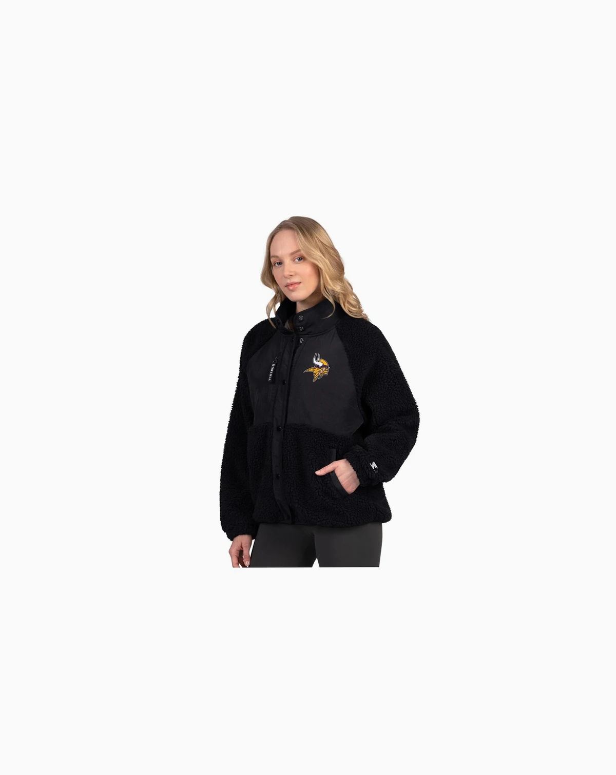 Women's Black Minnesota Vikings On the Ball Sherpa Jacket