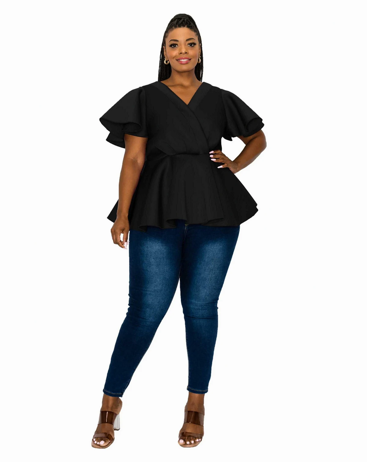 Plus Size Siobhan Neoprene Peplum Top