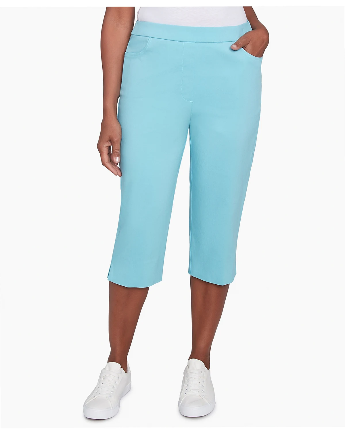 Petite Classics Flat Front Allure Clamdigger Pants