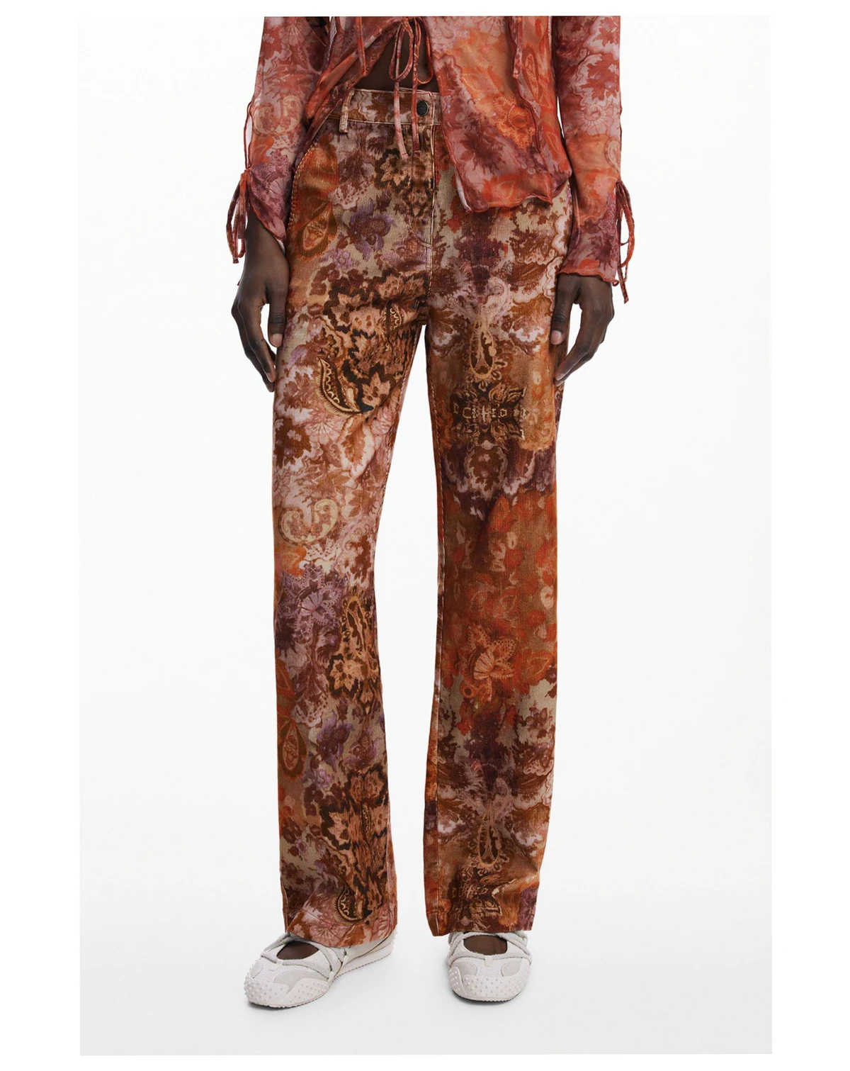 Women's Paisley corduroy pants