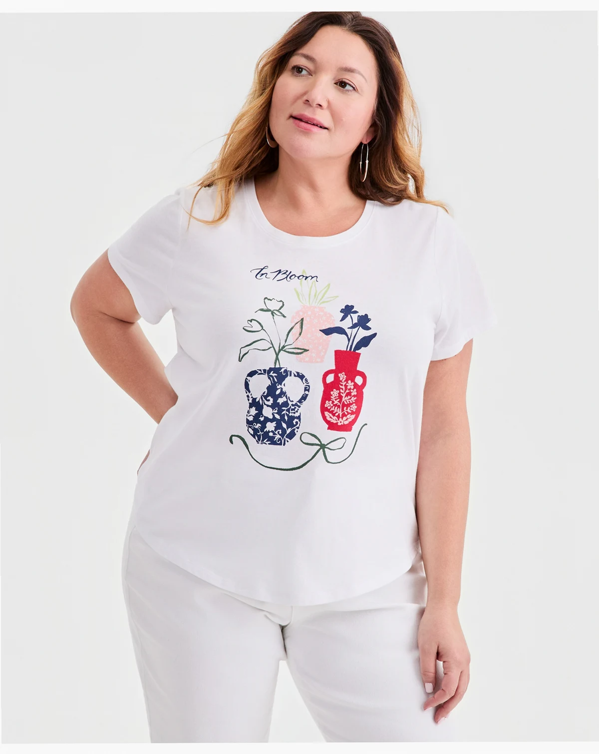 Plus Size Perfect Crewneck Short-Sleeve Top, Macy's Exclusive