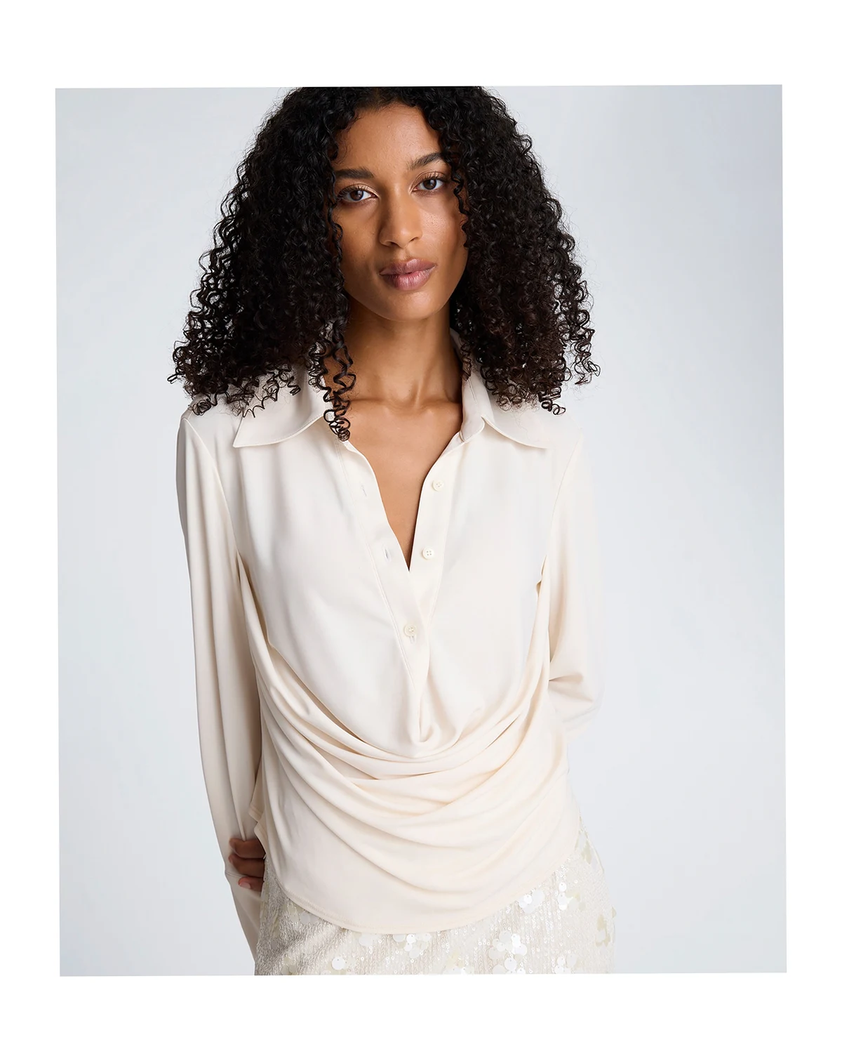 Women's Drape Front Pull-On Shirt