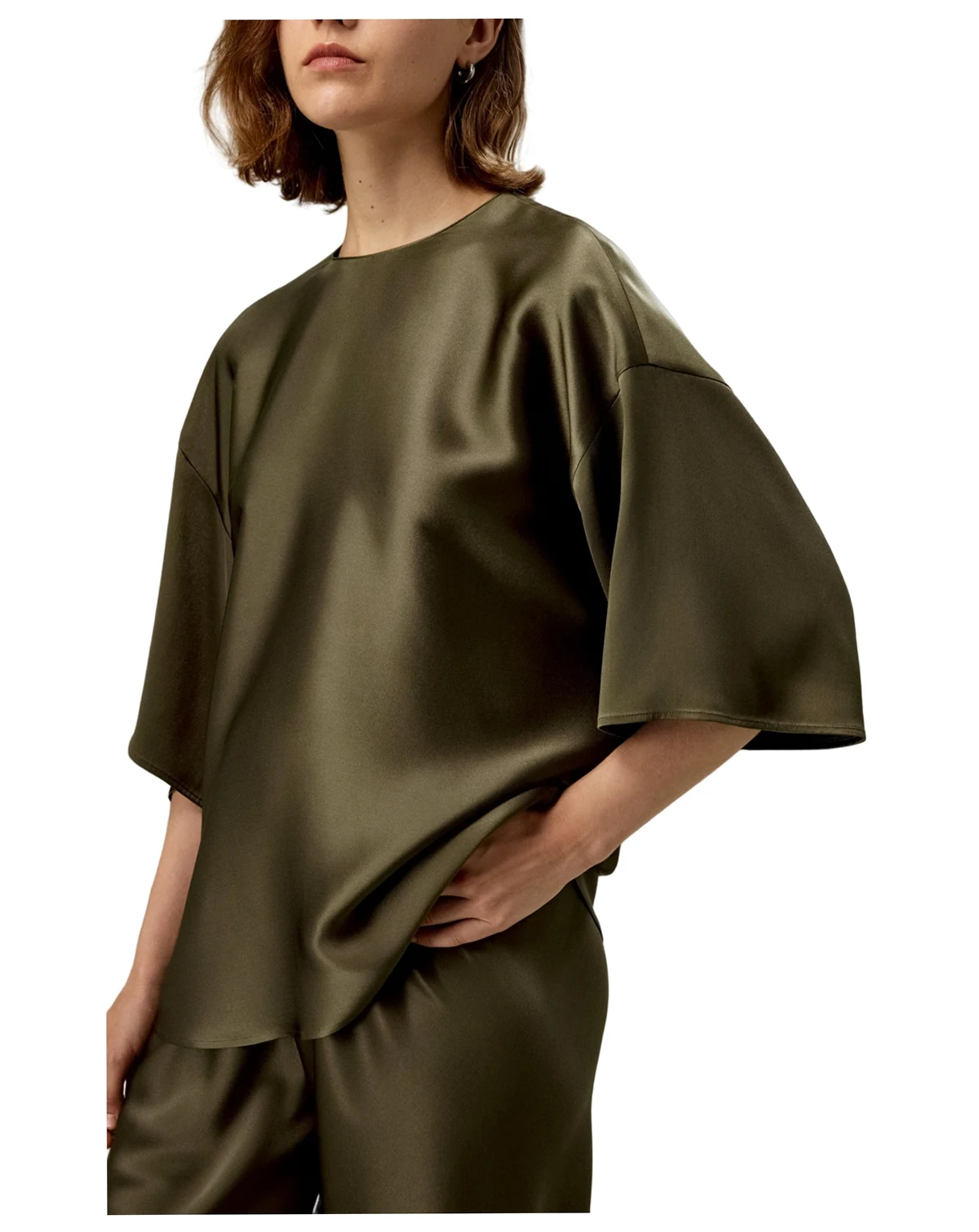 Women's Relaxed Silk Crewneck Blouse