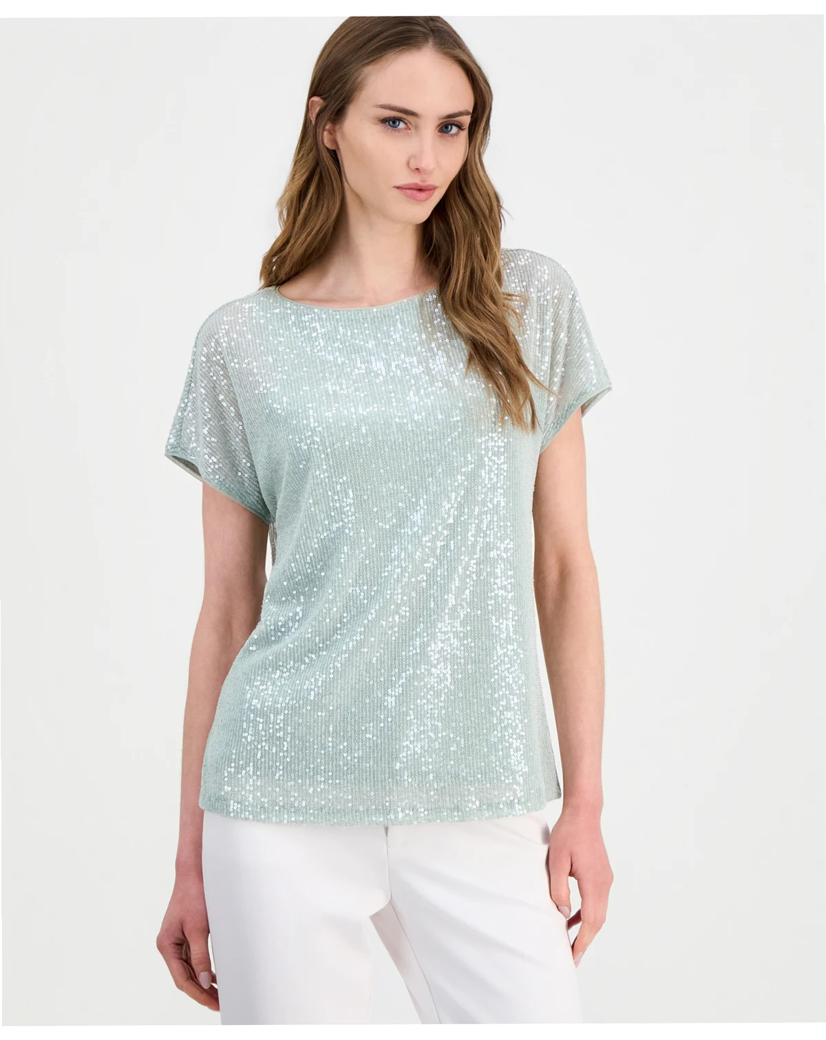 Women's Short-Sleeve Sequin Top
