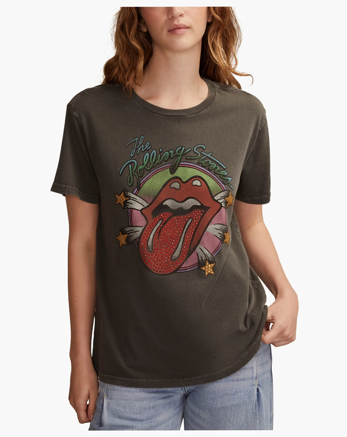 Women's Rolling Stones Star Lips Boyfriend T-Shirt