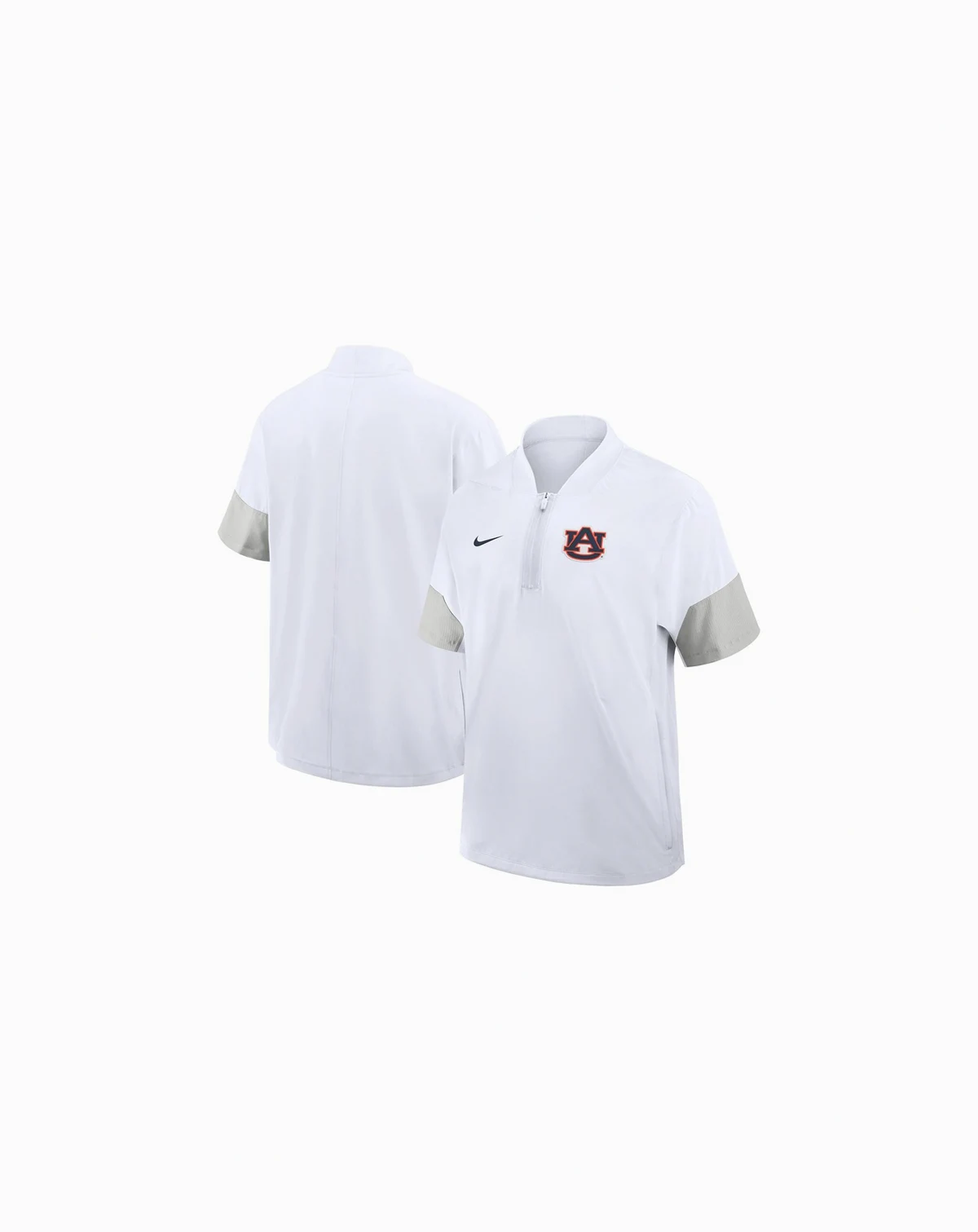 Men's White Auburn Tigers 2025 Sideline Coaches Lightweight Short Sleeve Jacket