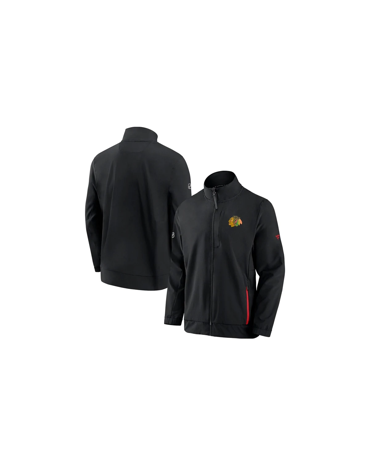 Men's Black Chicago Blackhawks Authentic Pro Rink Coaches Full-Zip Jacket