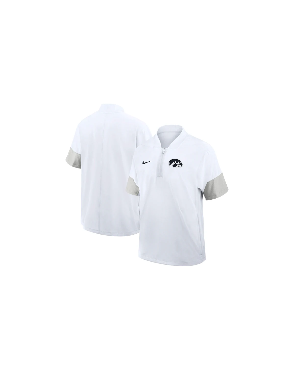 Men's White Iowa Hawkeyes 2025 Sideline Coaches Lightweight Short Sleeve Jacket
