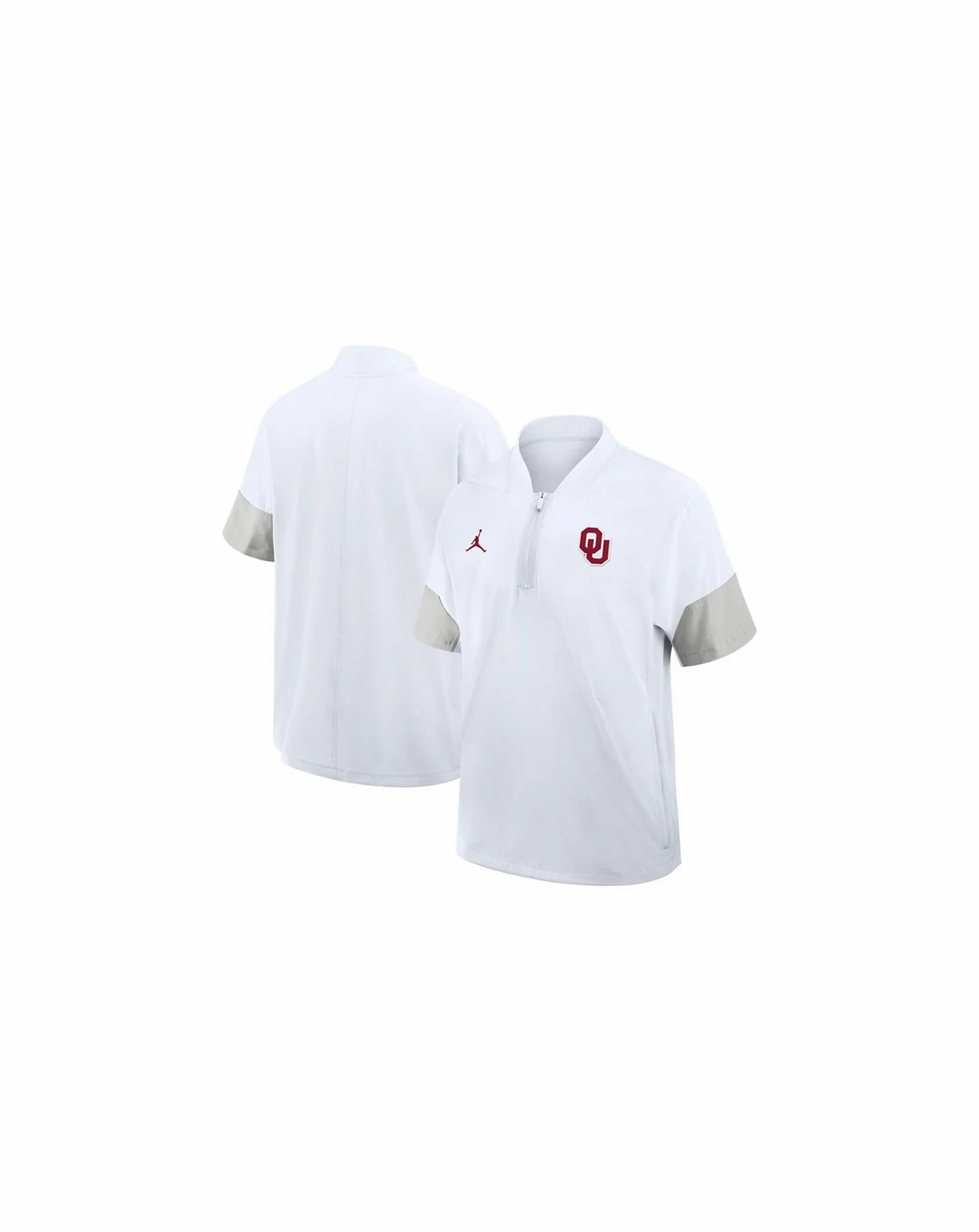 Men's White Oklahoma Sooners 2025 Sideline Coaches Lightweight Short Sleeve Jacket