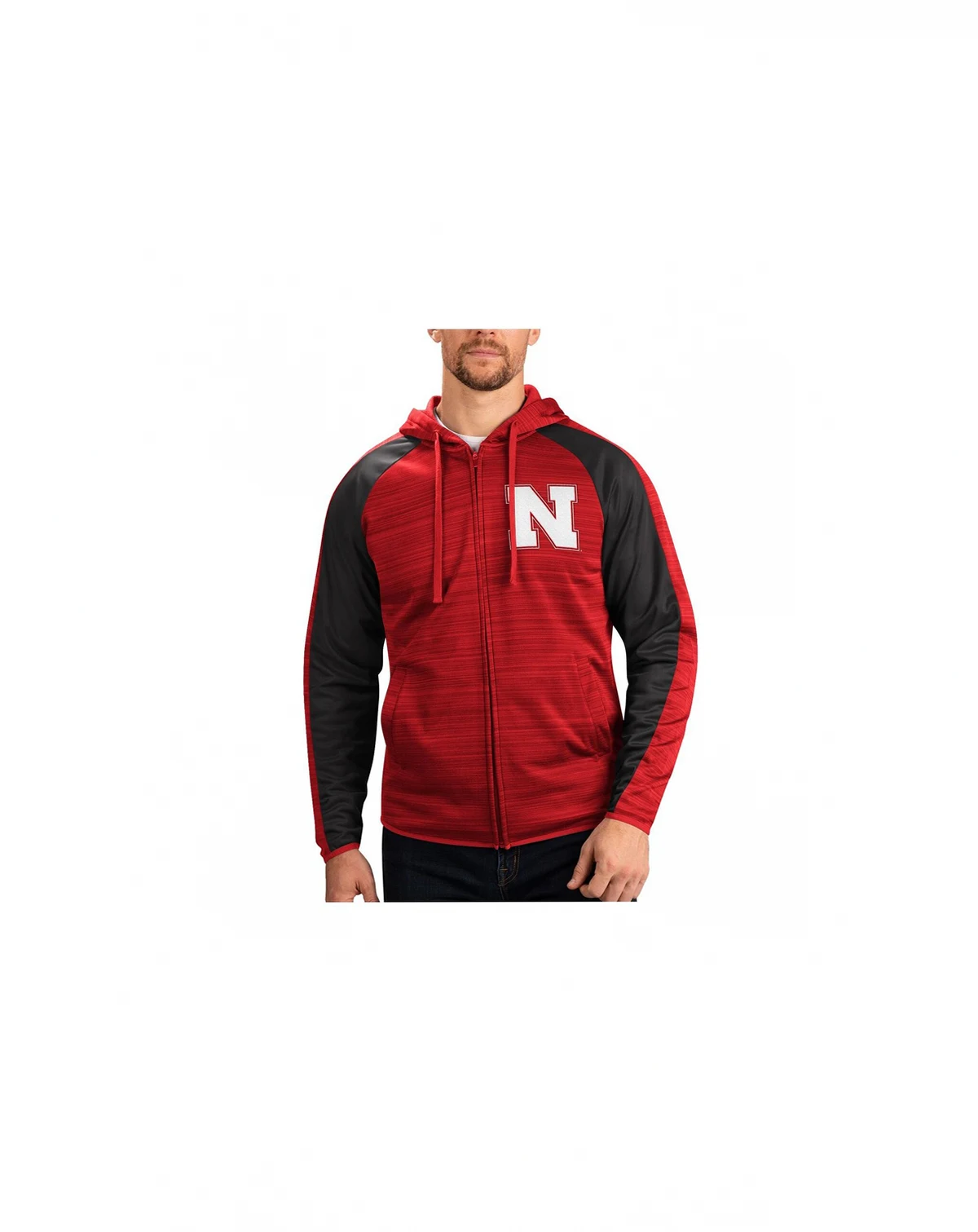 Men's Scarlet Nebraska Huskers Neutral Zone Raglan Full-Zip Track Hoodie Jacket