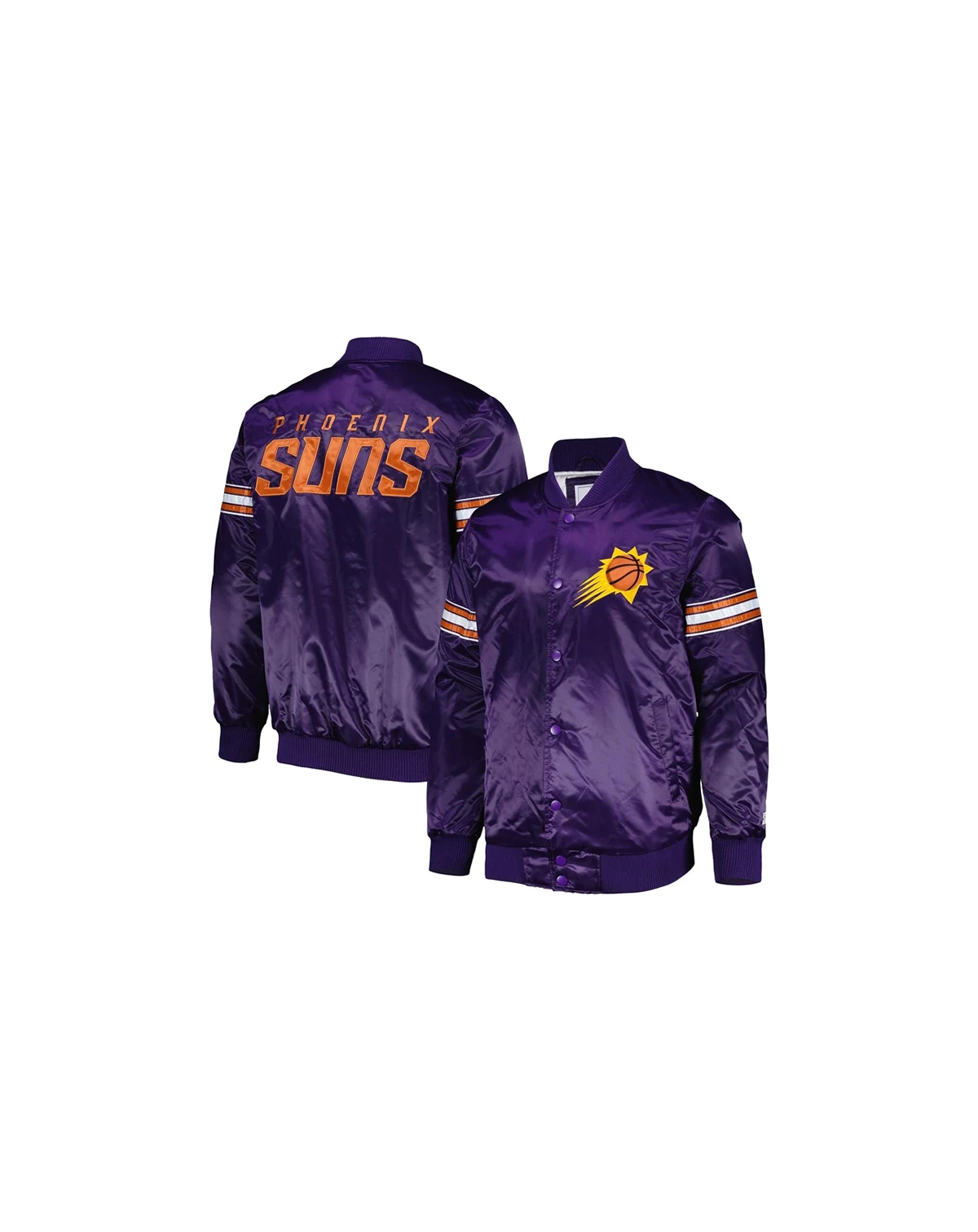 Men's Purple Phoenix Suns Pick and Roll Satin Full-Snap Varsity Jacket