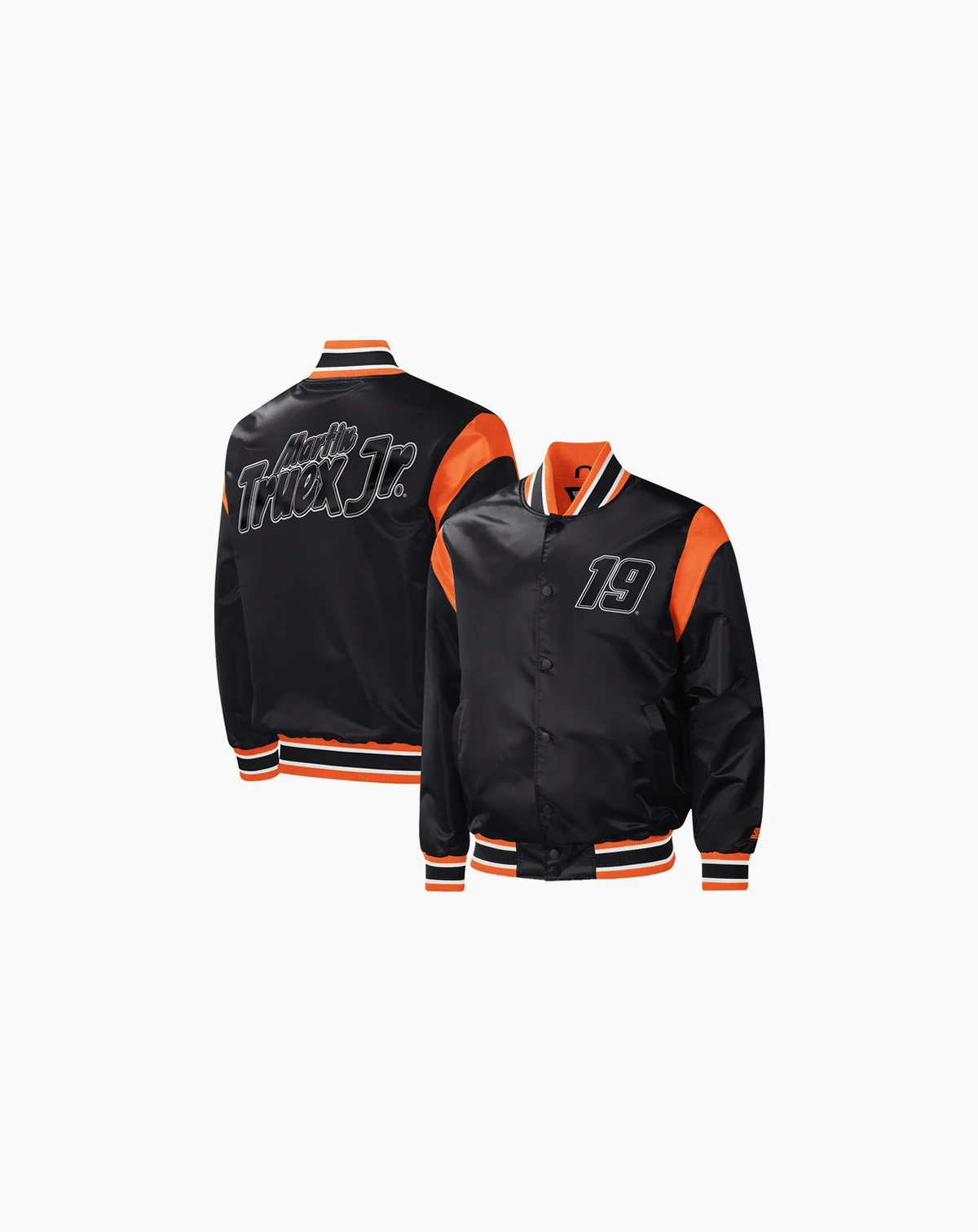 Men's Black Martin Truex Jr Force Play Full-Snap Varsity Jacket