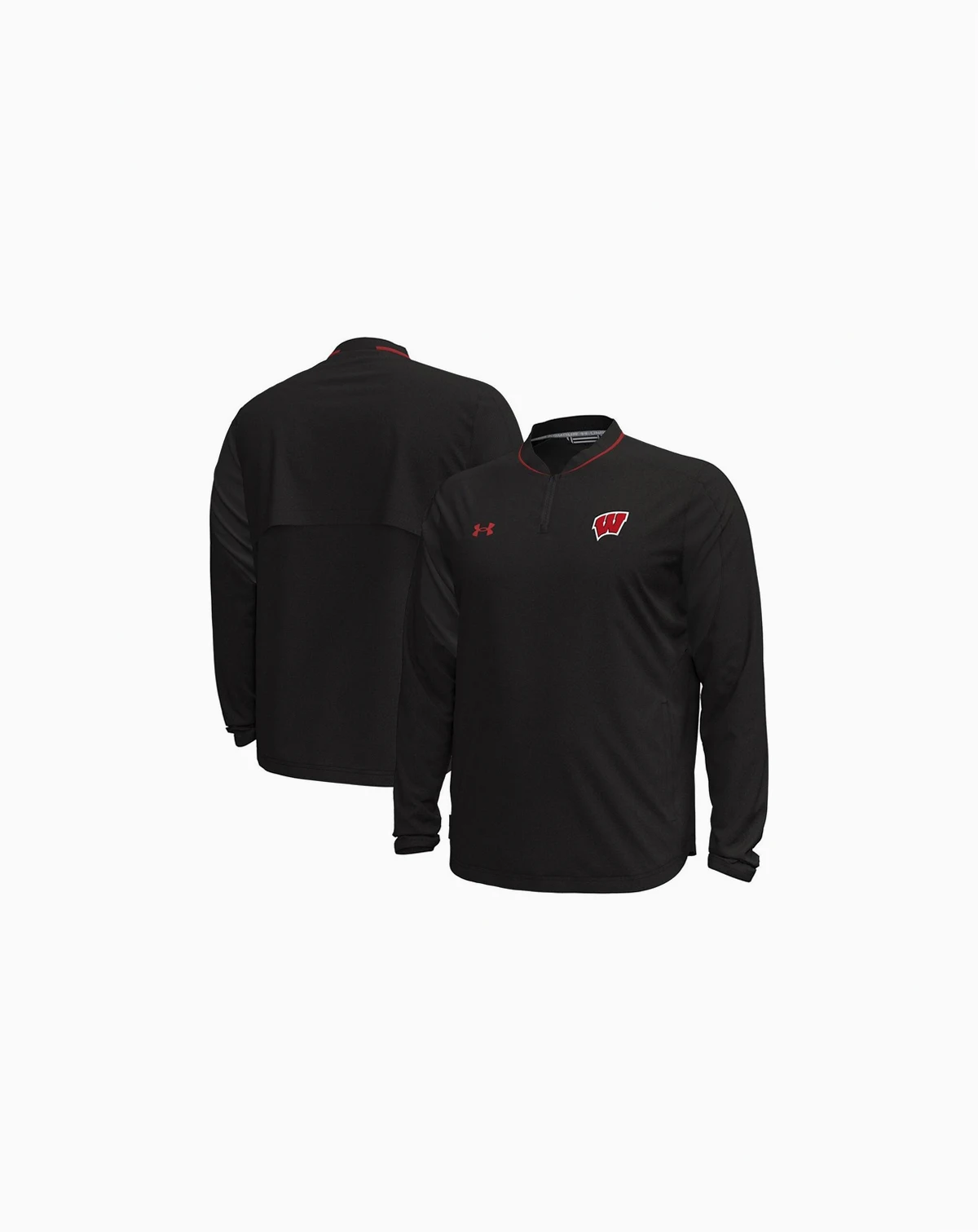Under Armor Men's Black Wisconsin Badgers Motivate Long Sleeve Quarter-Zip Jacket