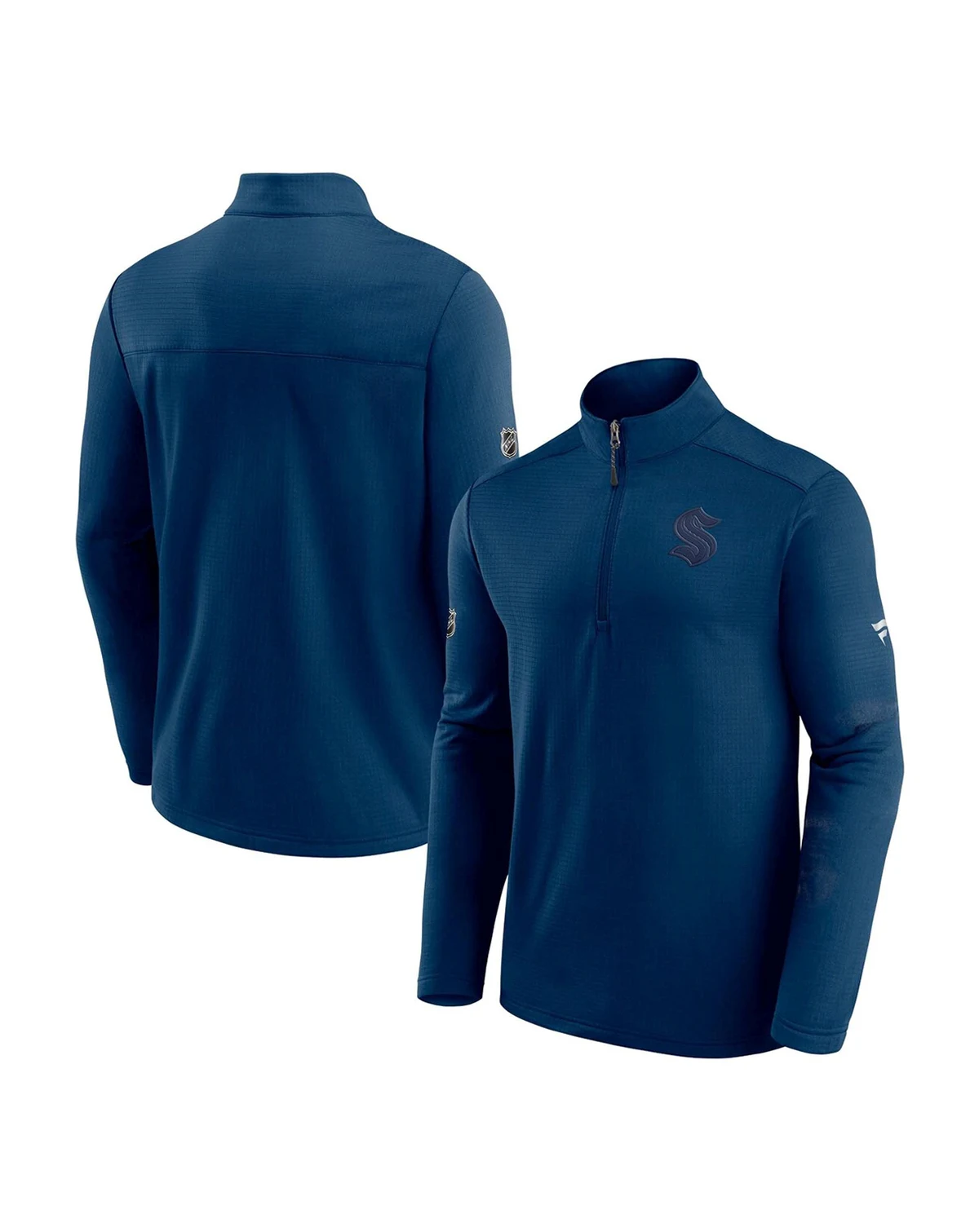 Men's Deep Sea Blue Seattle Kraken Authentic Pro Travel and Training Quarter-Zip Jacket