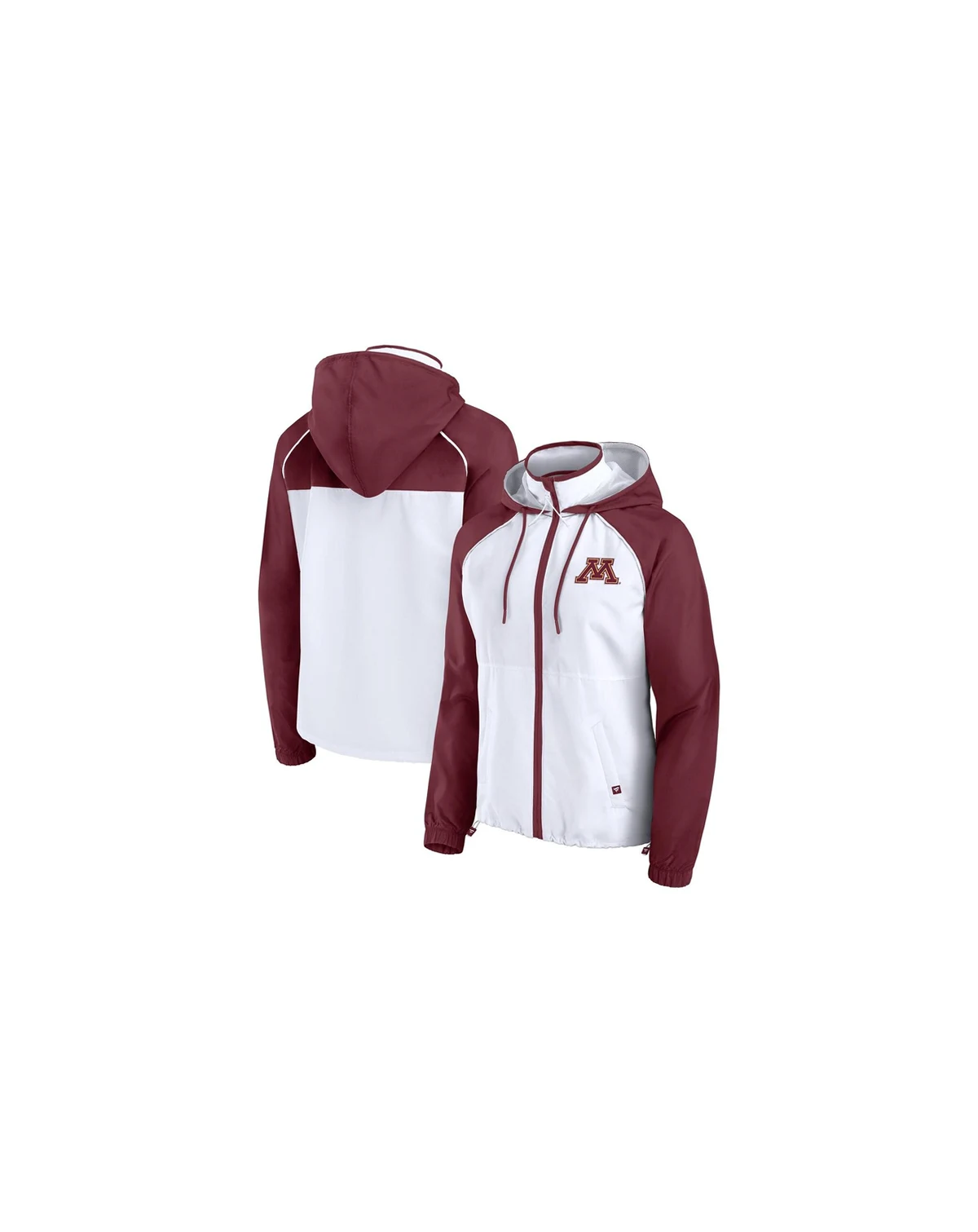 Women's White Minnesota Golden Gophers Full-Zip Anorak Hoodie Jacket