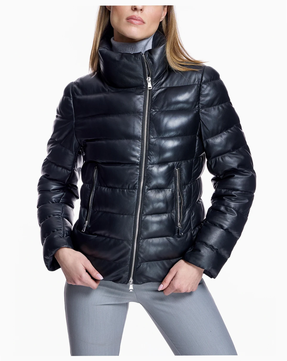 Women's Horizontal Leather Jacket