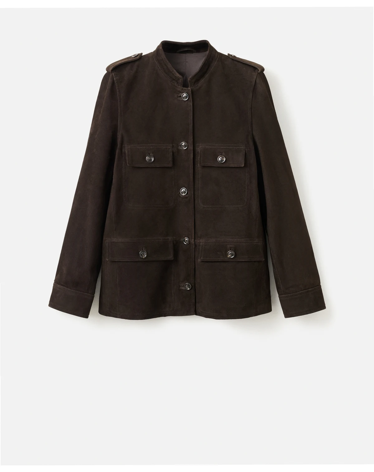 Women's Band Collar Suede Jacket