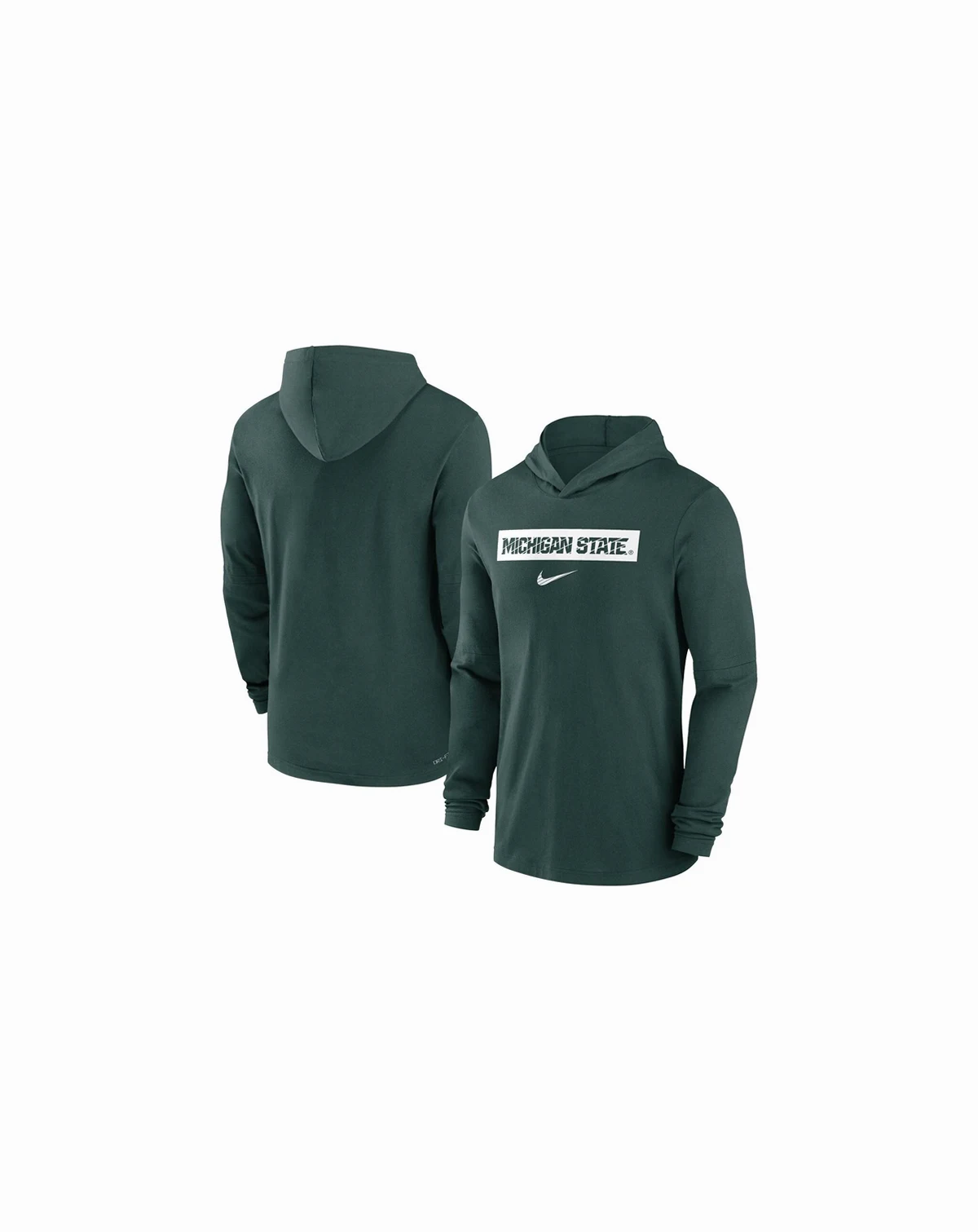 Men's Green Michigan State Spartans Sideline Hoodie Performance Long Sleeve T-Shirt