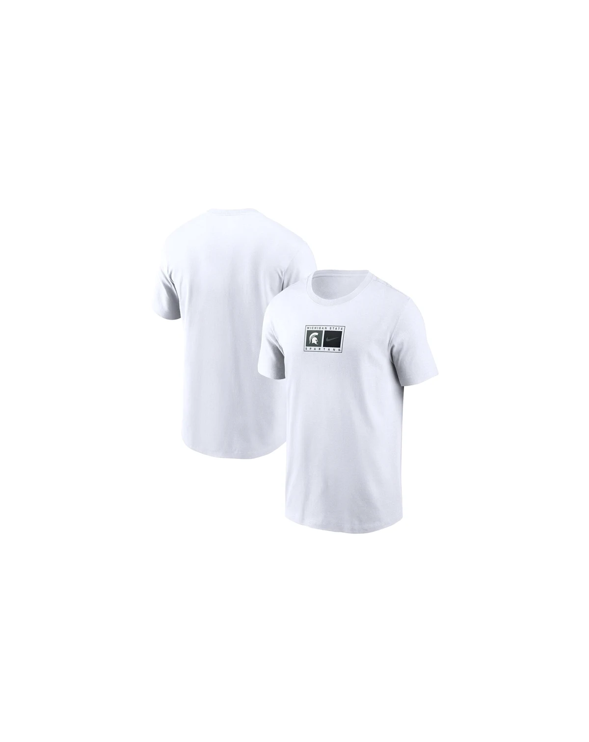 Men's White Michigan State Spartans Campus Logo Swoosh T-Shirt