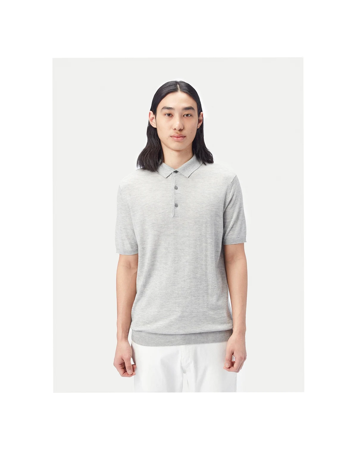 Men's Cashmere Silk Polo Shirt
