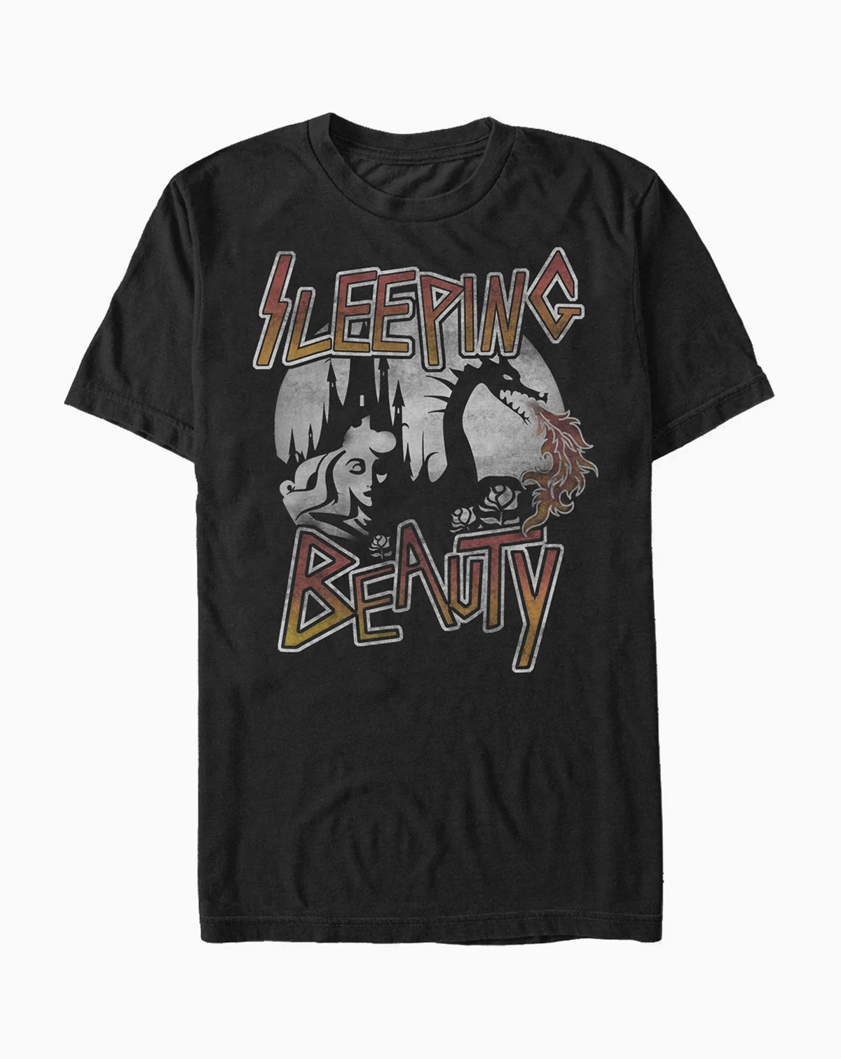 Disney Men's Sleeping Beauty Metal Dragon Fire, Short Sleeve T-Shirt