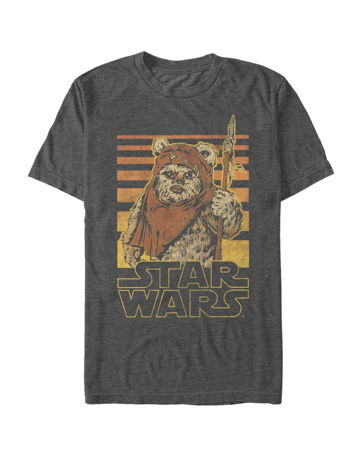 Star Wars Men's Classic Ewok Gradient Stripes Short Sleeve T-Shirt