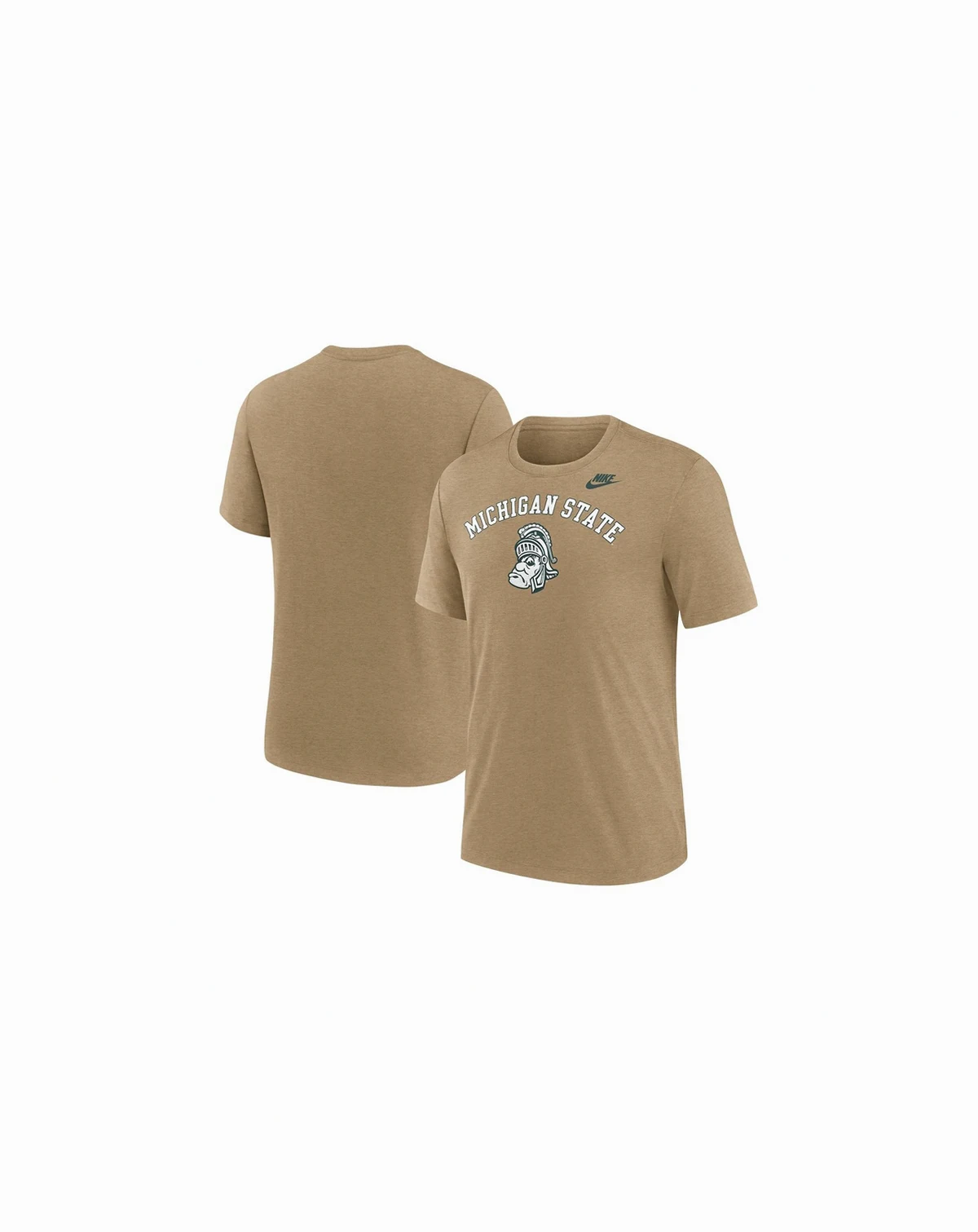 Men's Heather Light Brown Michigan State Spartans Legacy Arch Tri-Blend T-Shirt