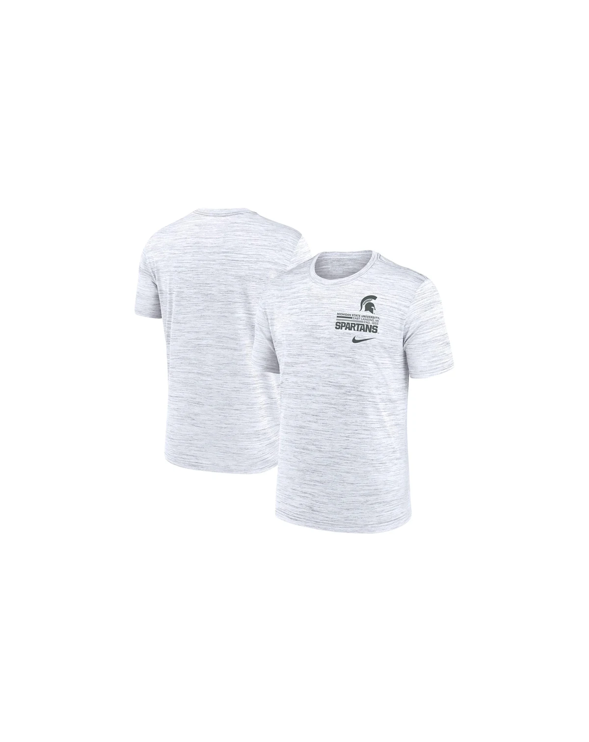 Men's White Michigan State Spartans Velocity Stacked Dri-FIT T-Shirt