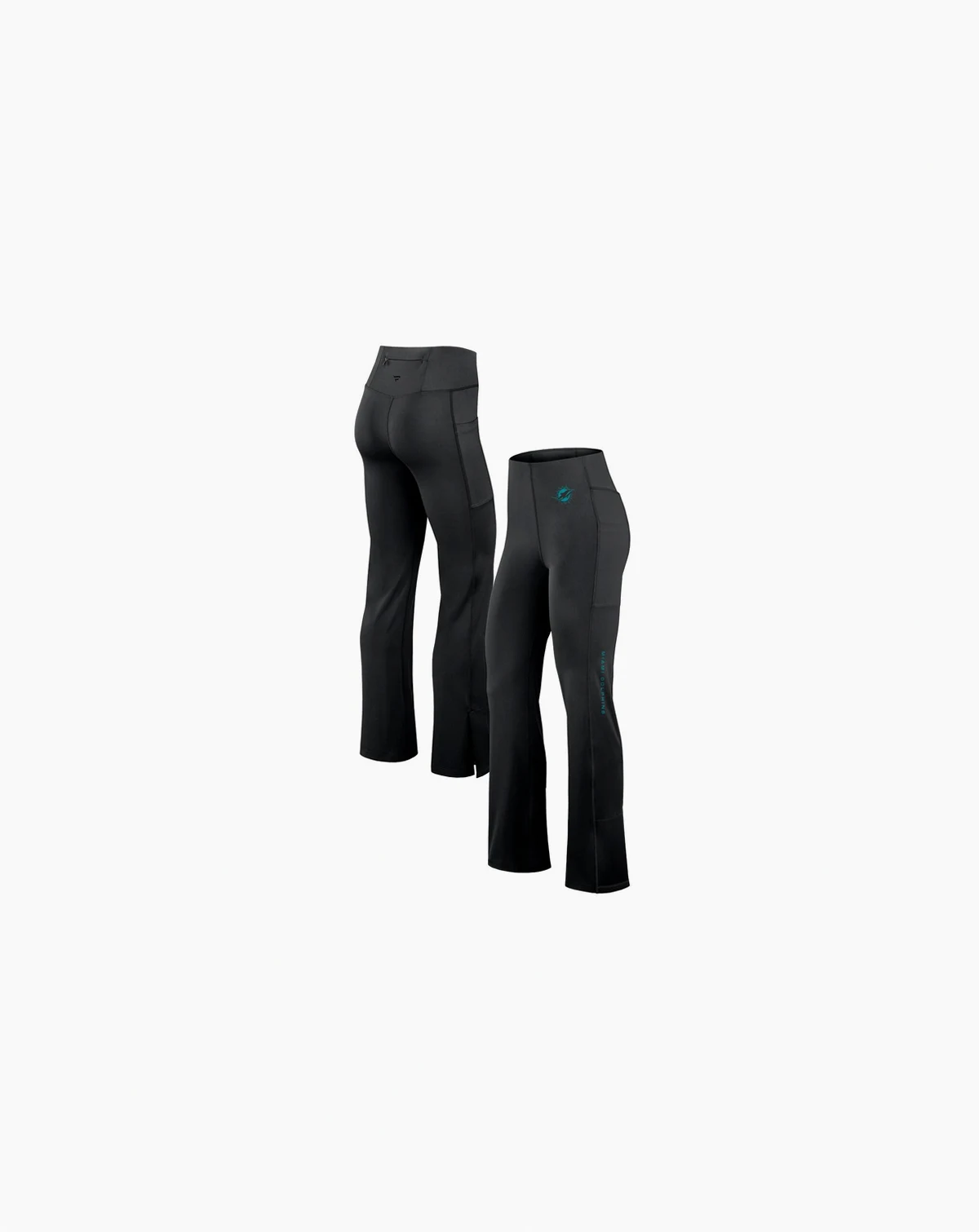 Women's Black Miami Dolphins Studio Fitted Flared Leggings