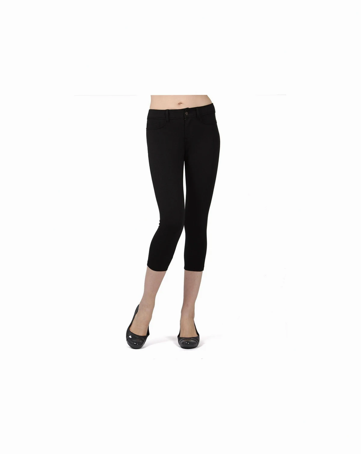 Women's Light Ponte Cotton Blend Capri Leggings