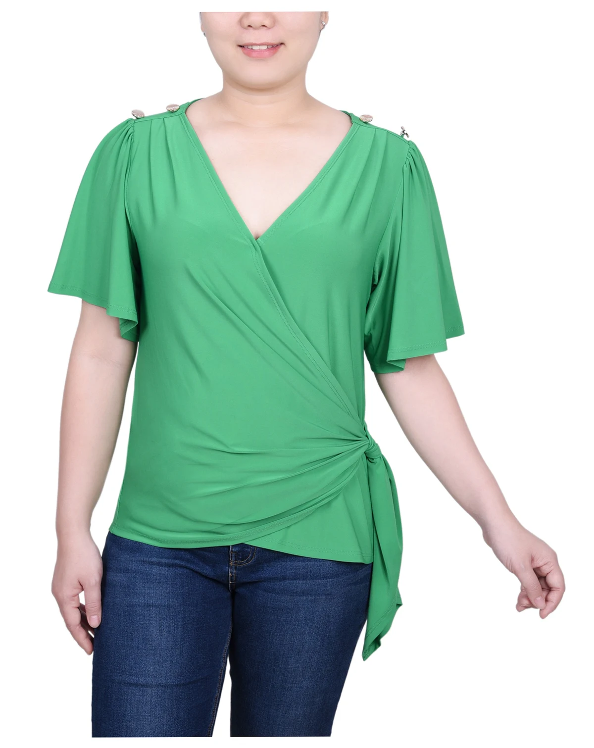 Women's Short Sleeve Wrap Top