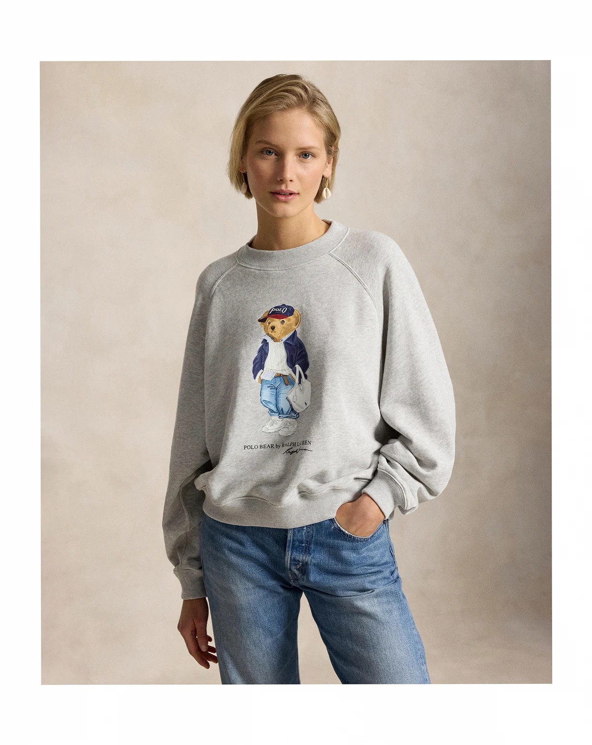 Women's Polo Bear Lightweight Fleece Crewneck