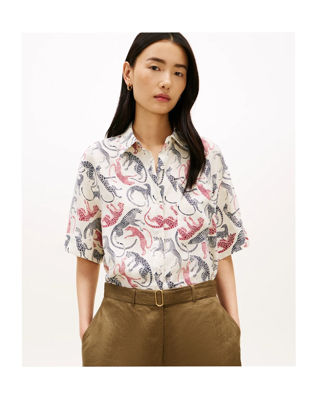 Women's Linen Essential Collared Shirt