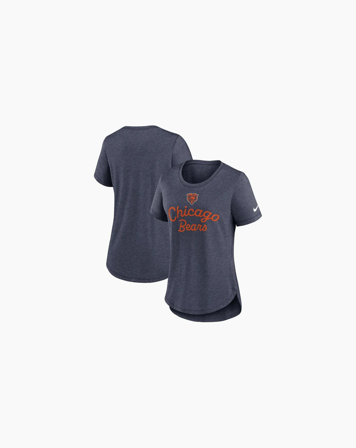 Women's Navy Chicago Bears Script Tri-Blend T-Shirt