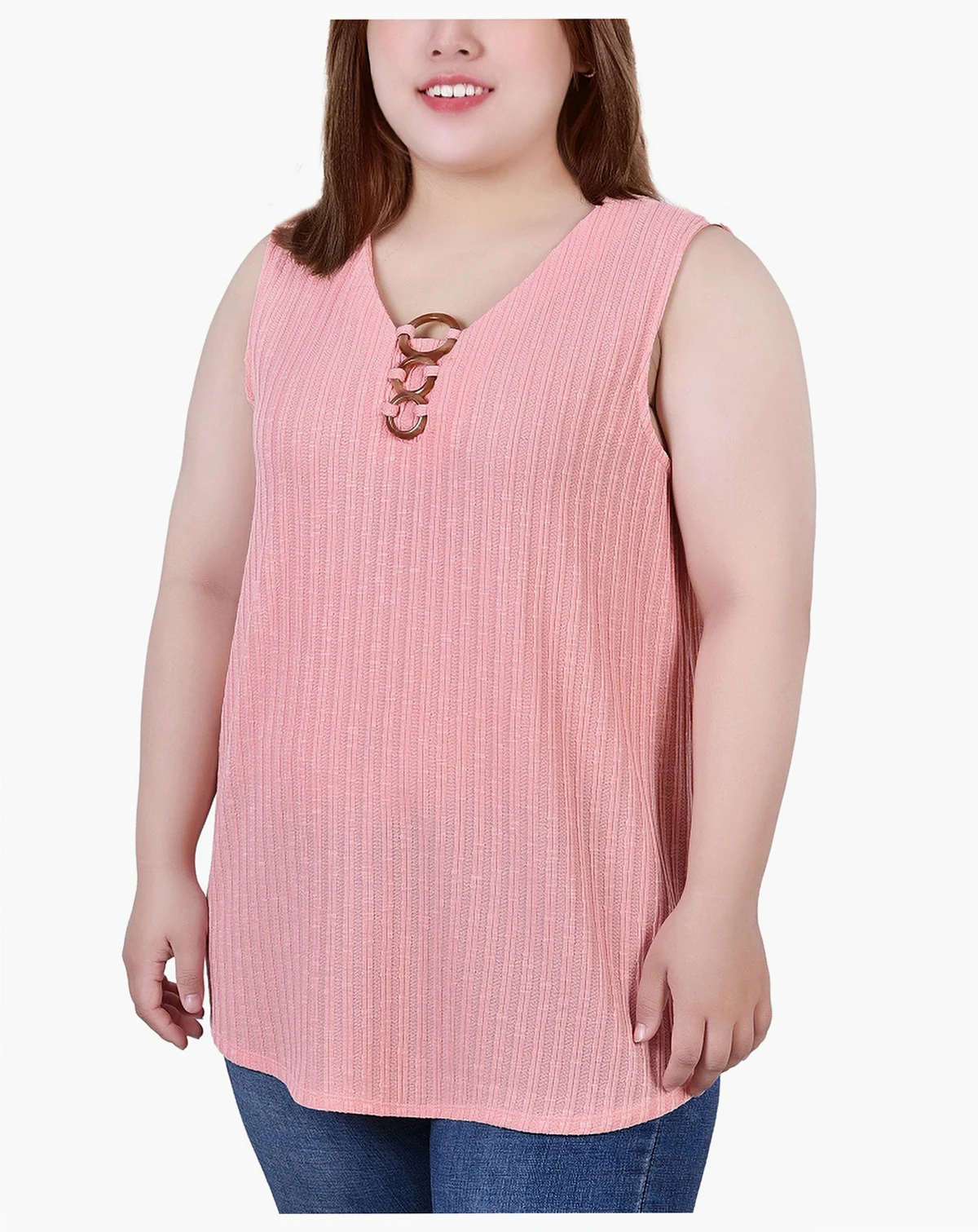 Plus Size Sleeveless Rib Top