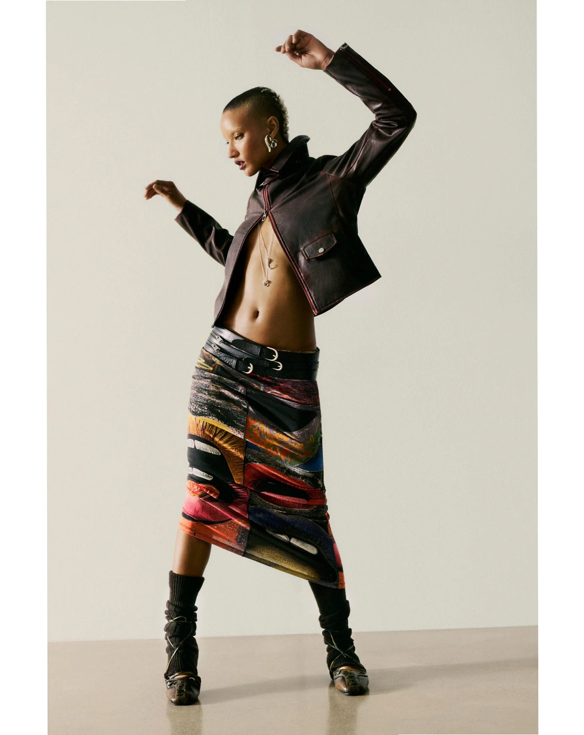 Women's Burgundy faux leather jacket