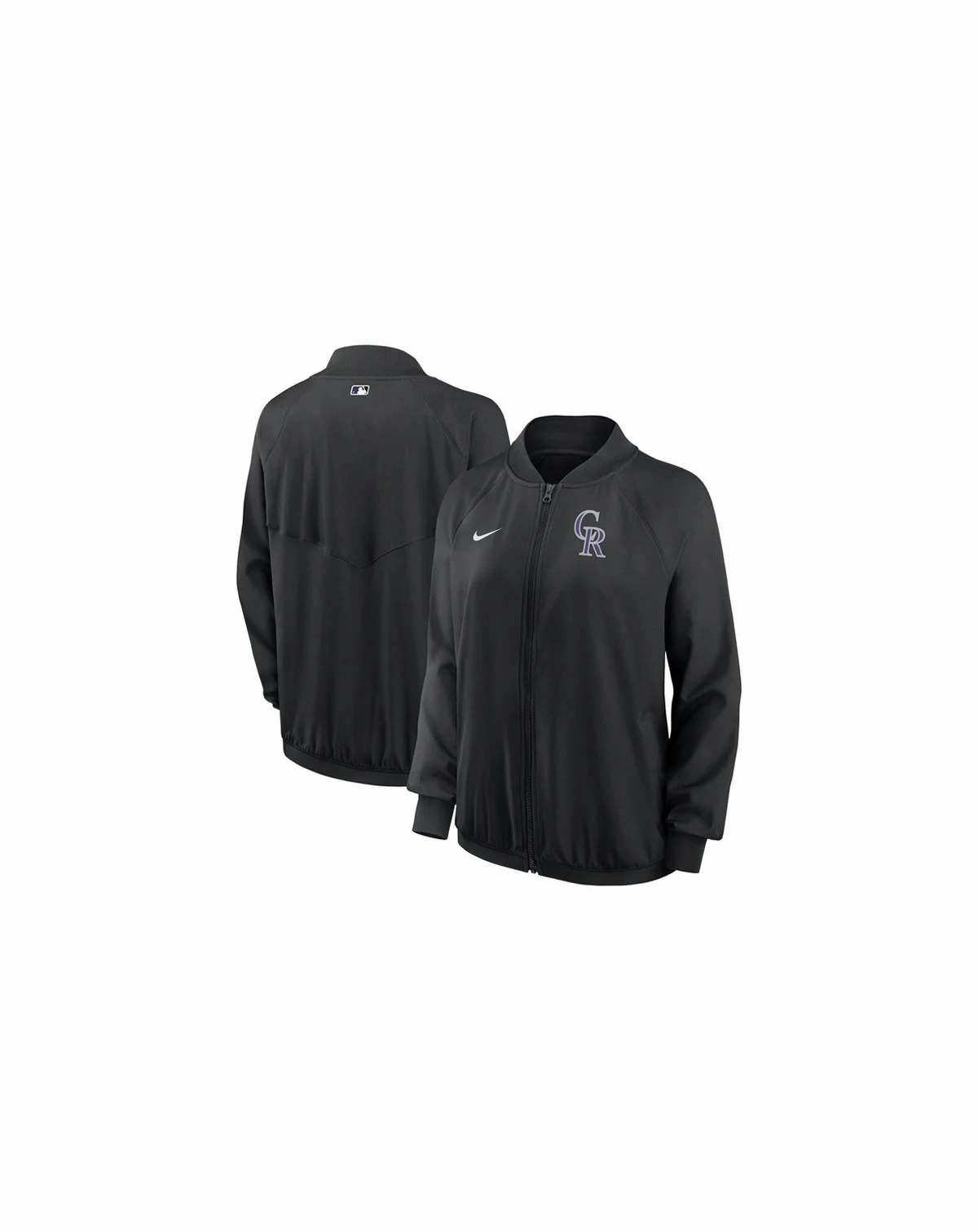 Women's Black Colorado Rockies Authentic Collection Team Raglan Performance Full-Zip Jacket