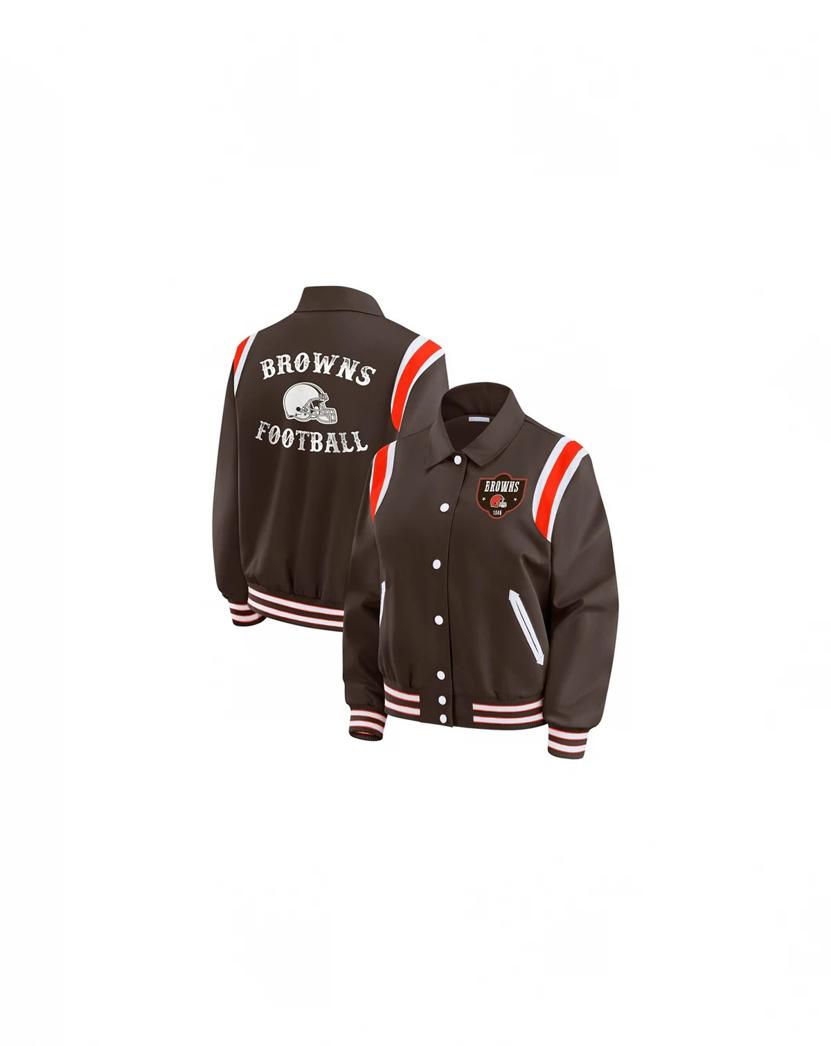 Women's Brown Cleveland Browns Varsity Lightweight Full-Snap Jacket